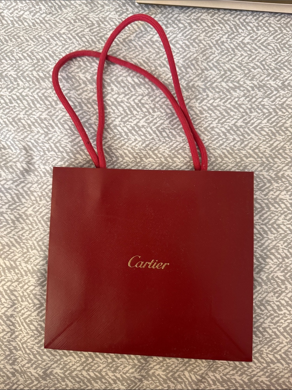Cartier Burgundy Mini Gift Bag with Rope Handles
